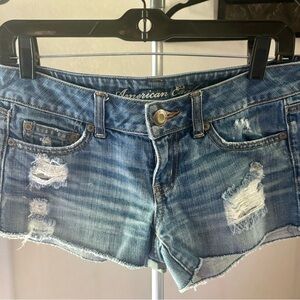 American Eagle Outfitters Distressed Blue Jean Shorts